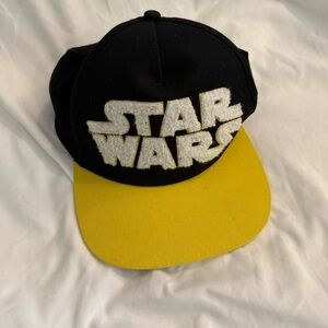 EUC Star Wars Black Yellow Terry May The Force Be With You Retro Snapback Cap